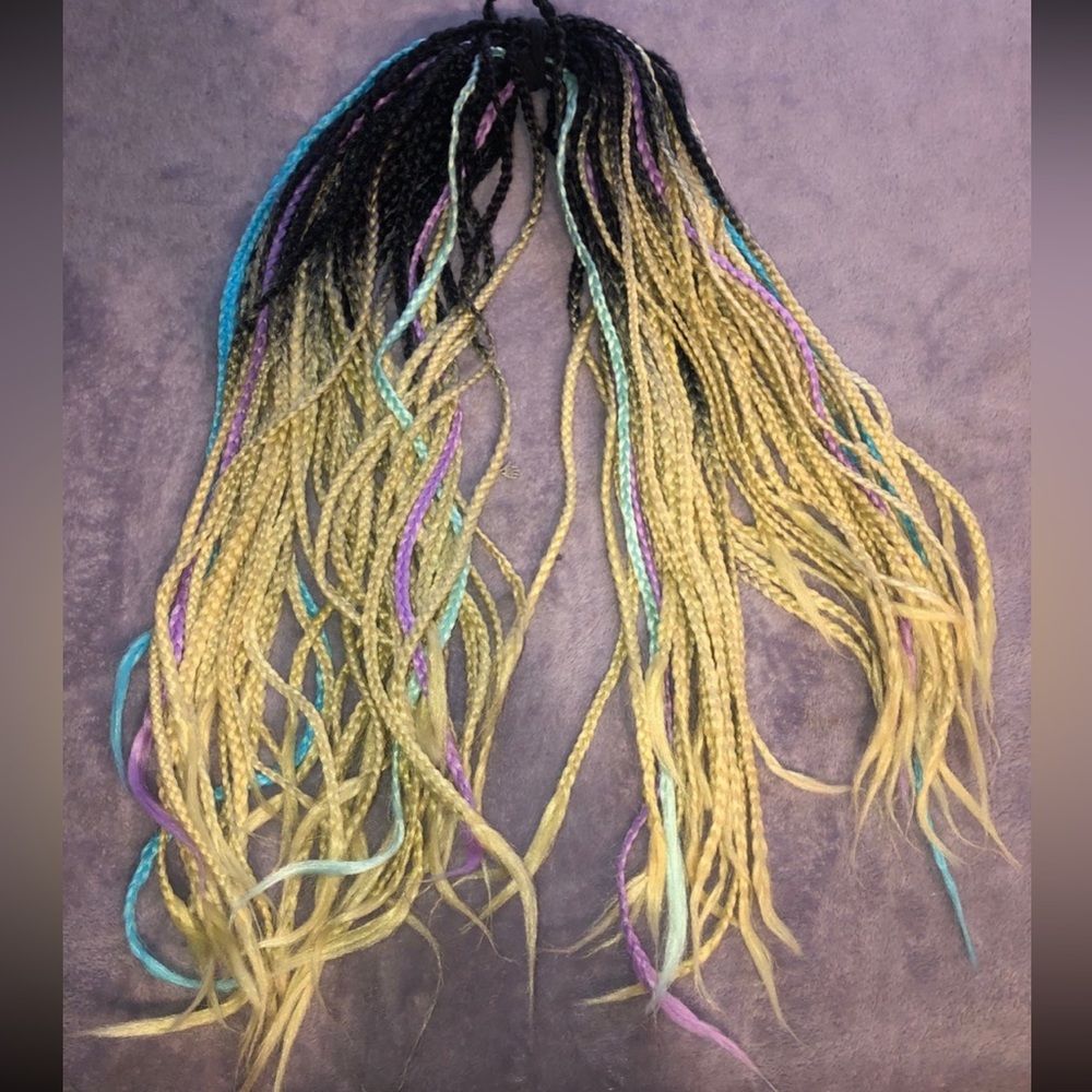 DE blonde ombre cotton candy braids dreadlocks
